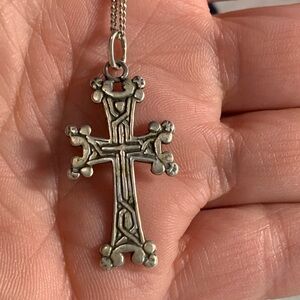 Sterling Silver Cross Pendant Necklace - Silver Religious Jewelry